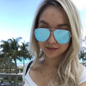 QUAY desi perkins high key blue sunglasses